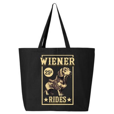 Wiener Rides Dachshund Lover Doxie Weiner Weenie Dog Owner 25L Jumbo Tote