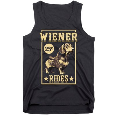 Wiener Rides Dachshund Lover Doxie Weiner Weenie Dog Owner Tank Top