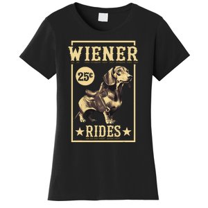 Wiener Rides Dachshund Lover Doxie Weiner Weenie Dog Owner Women's T-Shirt