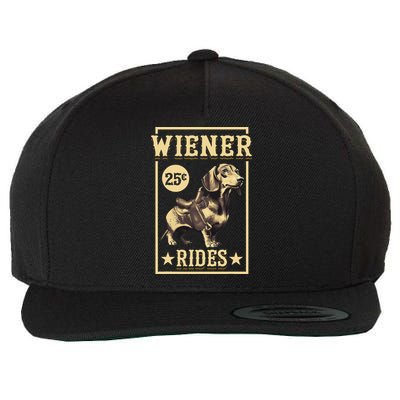Wiener Rides Dachshund Lover Doxie Weiner Weenie Dog Owner Wool Snapback Cap