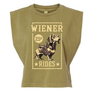 Wiener Rides Dachshund Lover Doxie Weiner Weenie Dog Owner Garment-Dyed Women's Muscle Tee