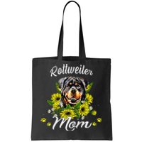 Womens Rottie Dog Mom Mother's Day Sunflower Rottweiler Mom Tote Bag