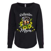 Womens Rottie Dog Mom Mother's Day Sunflower Rottweiler Mom Womens California Wash Sweatshirt