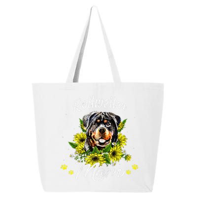 Womens Rottie Dog Mom Mother's Day Sunflower Rottweiler Mom 25L Jumbo Tote