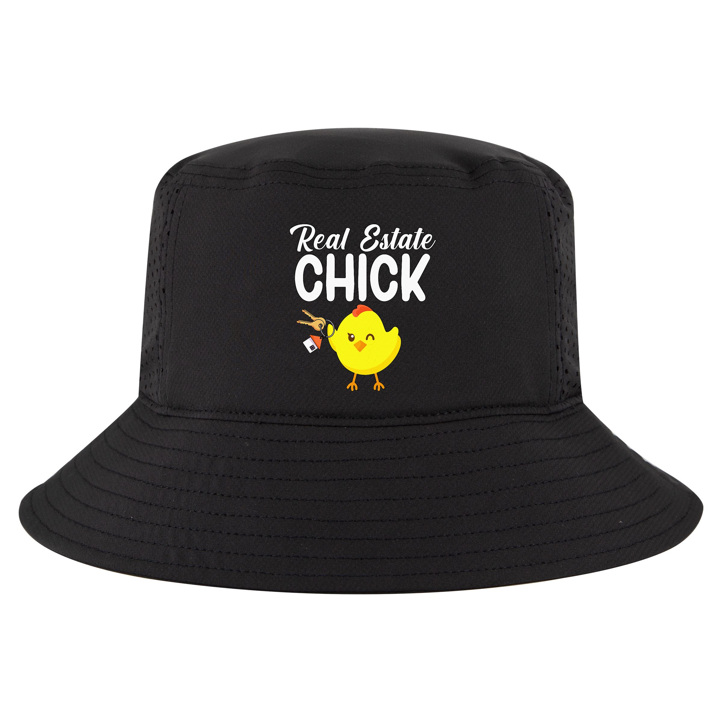 Womens Real Estate Chick Funny Realtor Cool Comfort Performance Bucket Hat