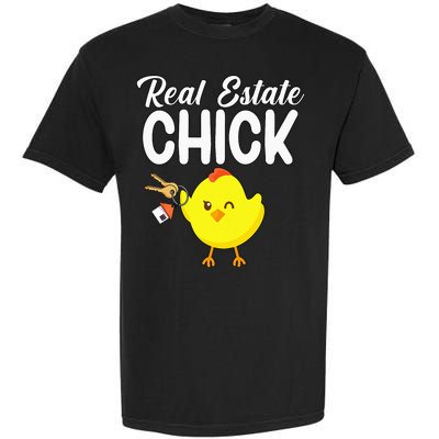 Womens Real Estate Chick Funny Realtor Garment-Dyed Heavyweight T-Shirt