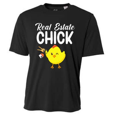 Womens Real Estate Chick Funny Realtor Cooling Performance Crew T-Shirt