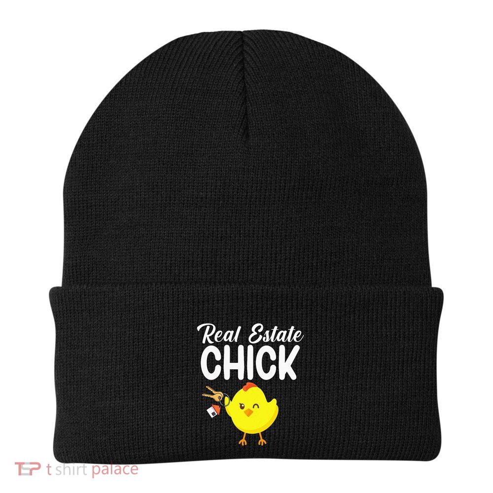 Womens Real Estate Chick Funny Realtor Beanie