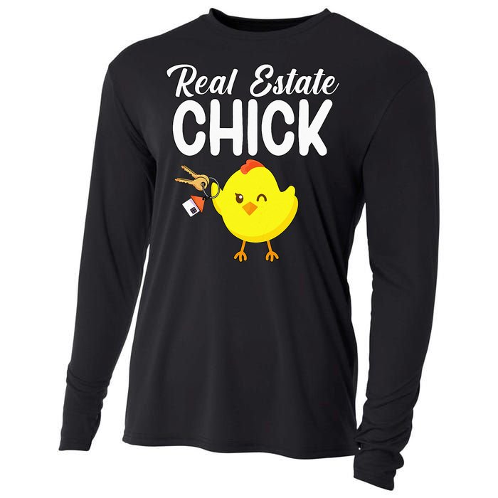 Womens Real Estate Chick Funny Realtor Cooling Performance Long Sleeve Crew