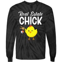 Womens Real Estate Chick Funny Realtor Tie-Dye Long Sleeve Shirt