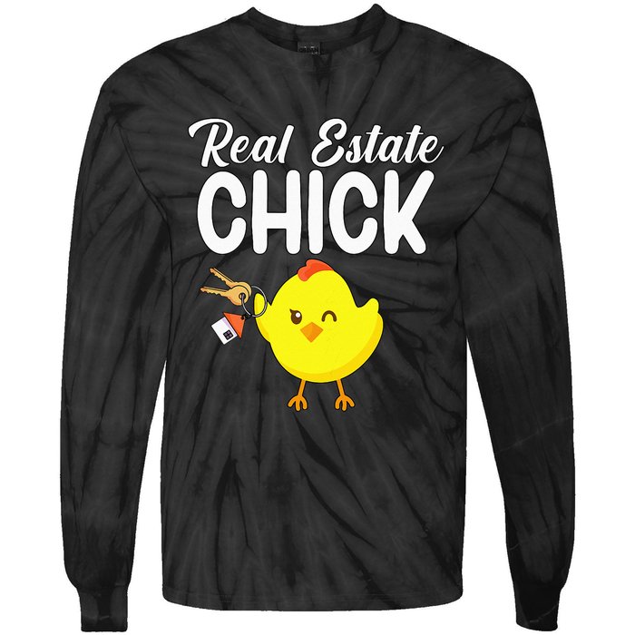 Womens Real Estate Chick Funny Realtor Tie-Dye Long Sleeve Shirt