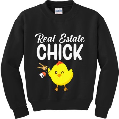 Womens Real Estate Chick Funny Realtor Kids Sweatshirt
