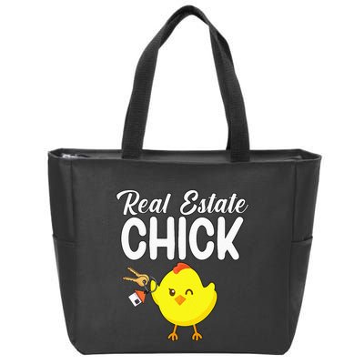 Womens Real Estate Chick Funny Realtor Zip Tote Bag