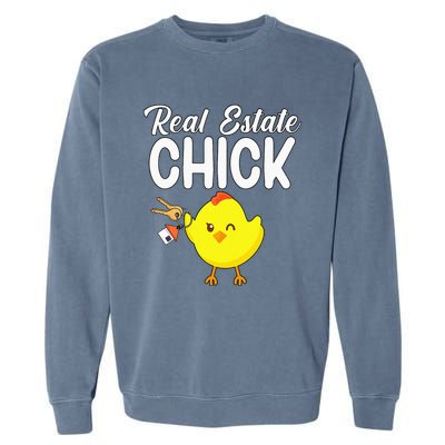 Womens Real Estate Chick Funny Realtor Garment-Dyed Sweatshirt