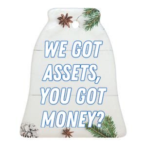 Women Real Estate & Finance Get Motivated, Build Assets, Make Mony Ceramic Bell Ornament