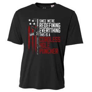 WeRe Redefining Everything This Is A Cordless Hole Puncher Cooling Performance Crew T-Shirt