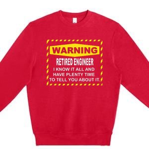 WARNING Retired Engineer Premium Crewneck Sweatshirt