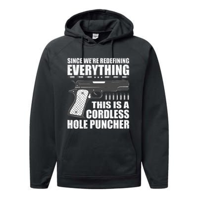 We're Redefining Everything This Is A Cordless Hole Puncher  Performance Fleece Hoodie