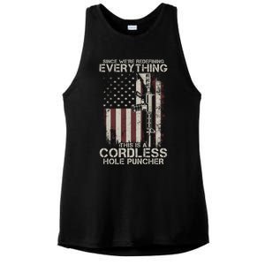 We're Redefining Everything This Is A Cordless Hole Puncher Gift Ladies PosiCharge Tri-Blend Wicking Tank