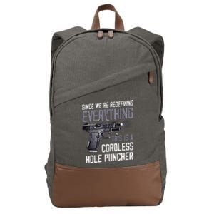 WeRe Redefining Everything This Is A Cordless Hole Puncher Cotton Canvas Backpack