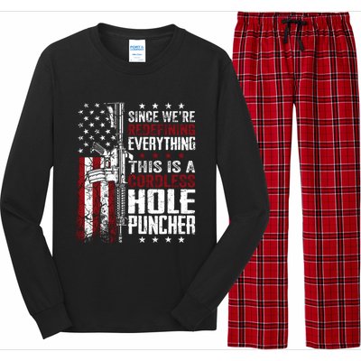 WeRe Redefining Everything This Is A Cordless Hole Puncher Long Sleeve Pajama Set