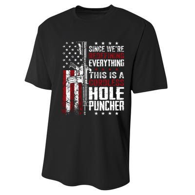 WeRe Redefining Everything This Is A Cordless Hole Puncher Performance Sprint T-Shirt