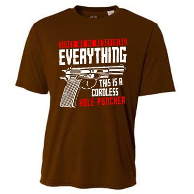 WeRe Redefining Everything This Is A Cordless Hole Puncher Cooling Performance Crew T-Shirt