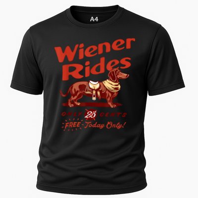 Wiener Rides Free Today Only Funny Wiener Performance Shirt