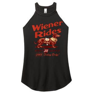 Wiener Rides Free Today Only Funny Wiener Women's Perfect Tri Rocker Tank