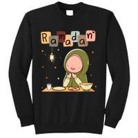 Wo Ramadan Funny Ramadan Kareem Mubarak Salat Mosque V-Neck Tall Sweatshirt