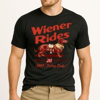 Wiener Rides Free Today Only Funny Wiener Cooling Performance Crew T-Shirt