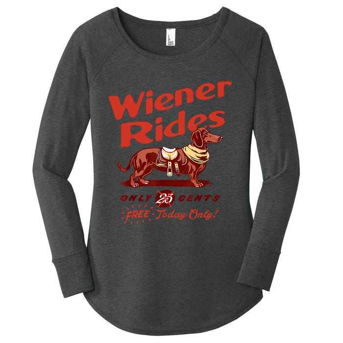 Wiener Rides Free Today Only Funny Wiener Women's Perfect Tri Tunic Long Sleeve Shirt