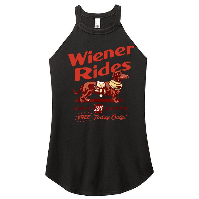 Wiener Rides Free Today Only Funny Wiener Women's Perfect Tri Rocker Tank