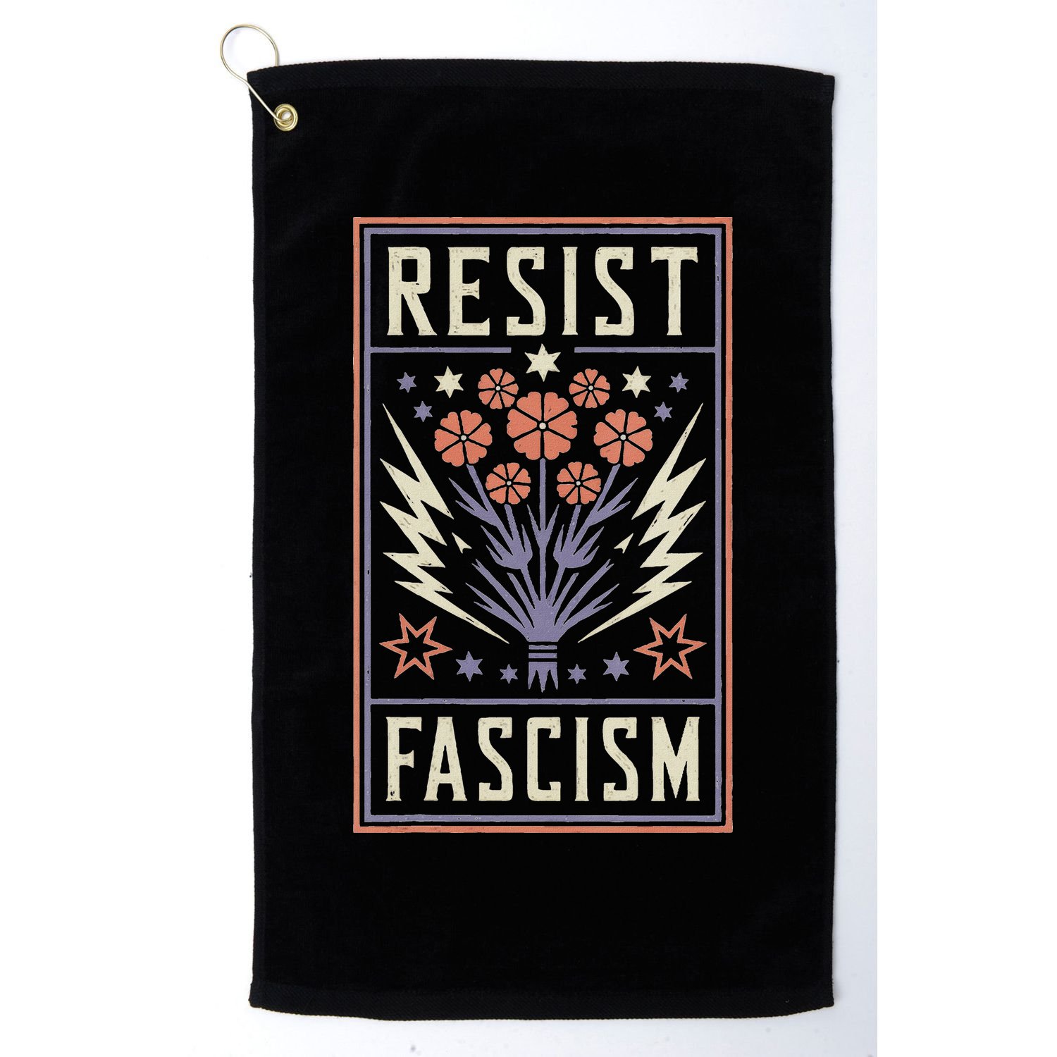 Womens Resist Fascism Protest Trump Anti Trump Golf Towel