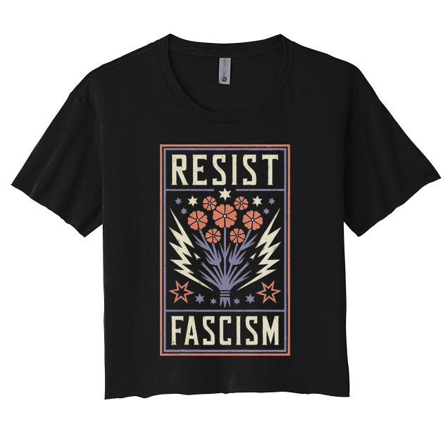 Womens Resist Fascism Protest Trump Anti Trump Crop Top