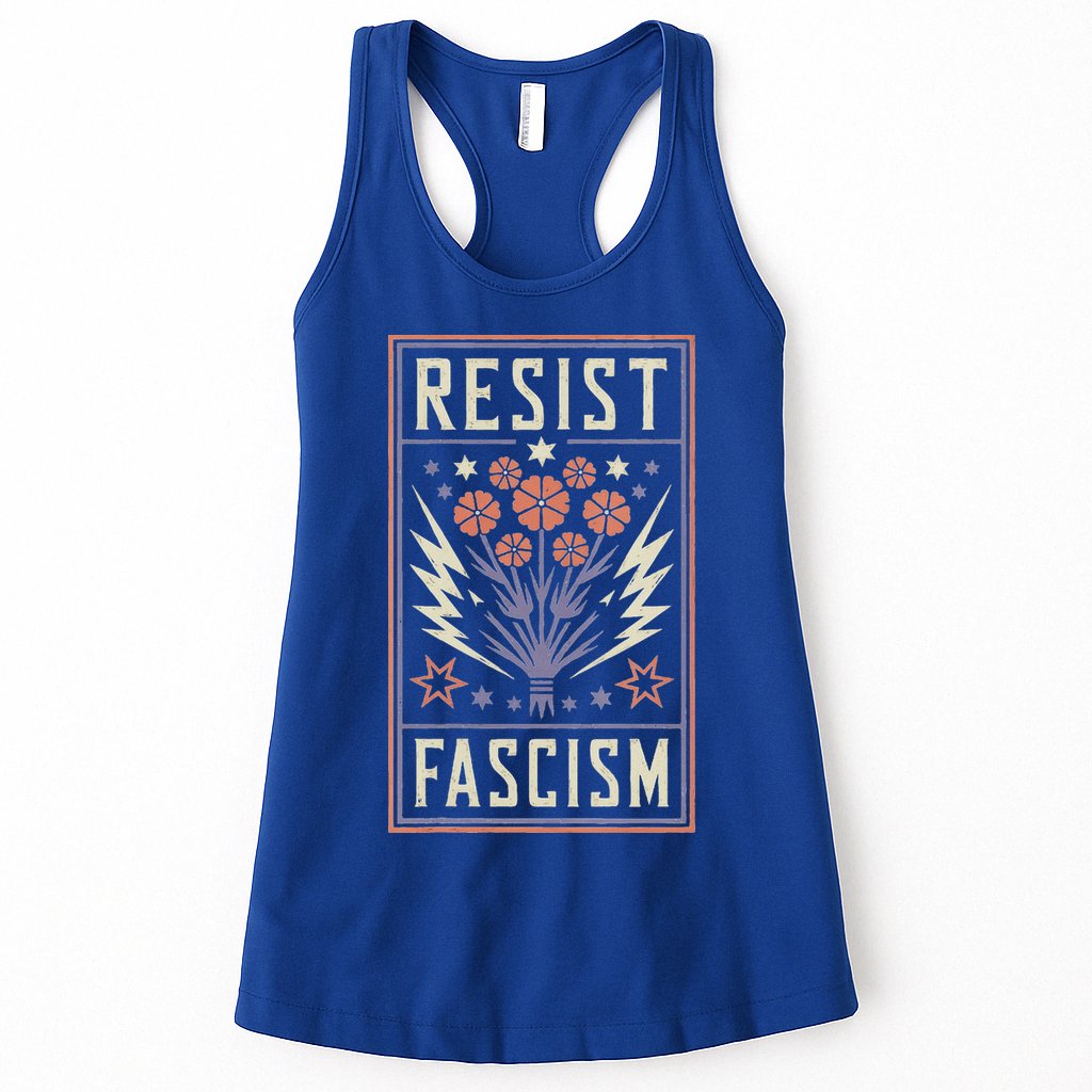 Womens Resist Fascism Protest Trump Anti Trump Womens Tank Top