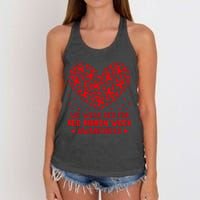 Wear Red For Red Ribbon Week Awareness Drug Free Cute Hearts Women's Knotted Racerback Tank