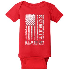 Wear Red for Deployed Kuwait R.E.D. Friday Flag Gift Baby Bodysuit