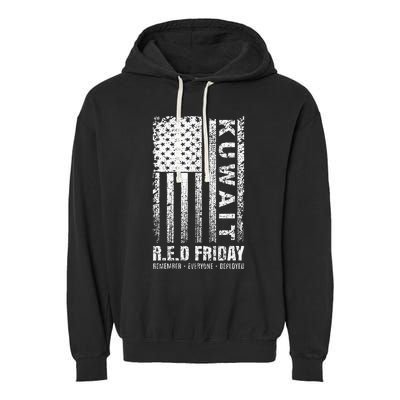 Wear Red for Deployed Kuwait R.E.D. Friday Flag Gift Garment-Dyed Fleece Hoodie