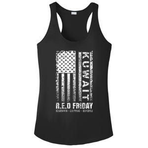 Wear Red for Deployed Kuwait R.E.D. Friday Flag Gift Ladies PosiCharge Competitor Racerback Tank