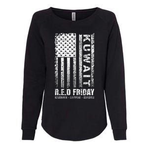 Wear Red for Deployed Kuwait R.E.D. Friday Flag Gift Womens California Wash Sweatshirt