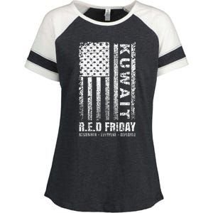 Wear Red for Deployed Kuwait R.E.D. Friday Flag Gift Enza Ladies Jersey Colorblock Tee