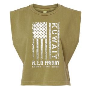 Wear Red for Deployed Kuwait R.E.D. Friday Flag Gift Garment-Dyed Women's Muscle Tee