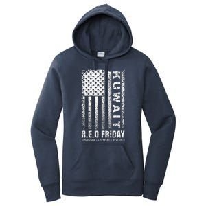 Wear Red for Deployed Kuwait R.E.D. Friday Flag Gift Women's Pullover Hoodie