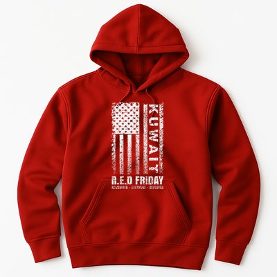 Wear Red for Deployed Kuwait R.E.D. Friday Flag Gift Hoodie