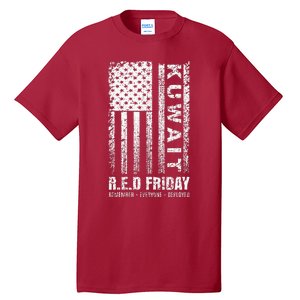 Wear Red for Deployed Kuwait R.E.D. Friday Flag Gift Tall T-Shirt