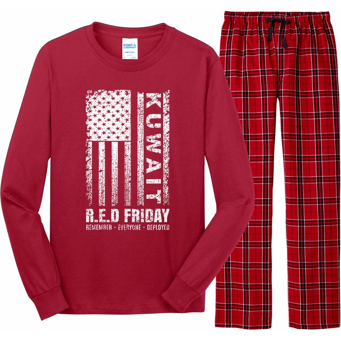 Wear Red for Deployed Kuwait R.E.D. Friday Flag Gift Long Sleeve Pajama Set