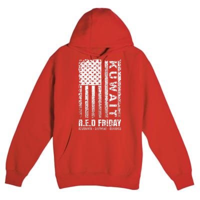 Wear Red for Deployed Kuwait R.E.D. Friday Flag Gift Premium Pullover Hoodie