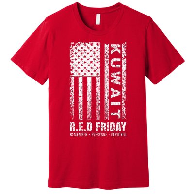 Wear Red for Deployed Kuwait R.E.D. Friday Flag Gift Premium T-Shirt