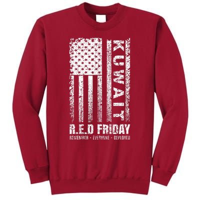 Wear Red for Deployed Kuwait R.E.D. Friday Flag Gift Tall Sweatshirt